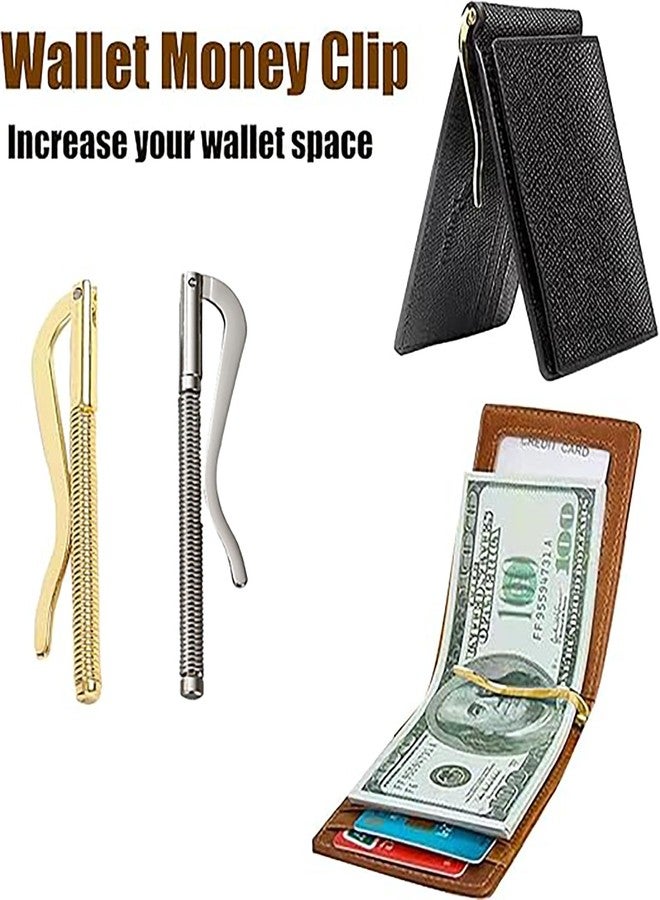 Indusoire 2 Pcs Money Clip, Premium Cash Clip for Men, Slim Wallet Accessory with Secure Hold, Replacement for Bifold Wallets Suitable for Business Travel and Tourism(Gold+Silver) - Image 3